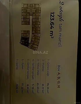 Satılır 2 otaqlı mənzil 124 m²