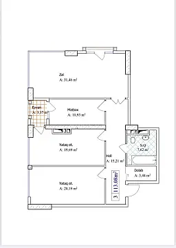 Satılır 3 otaqlı mənzil 113 m²