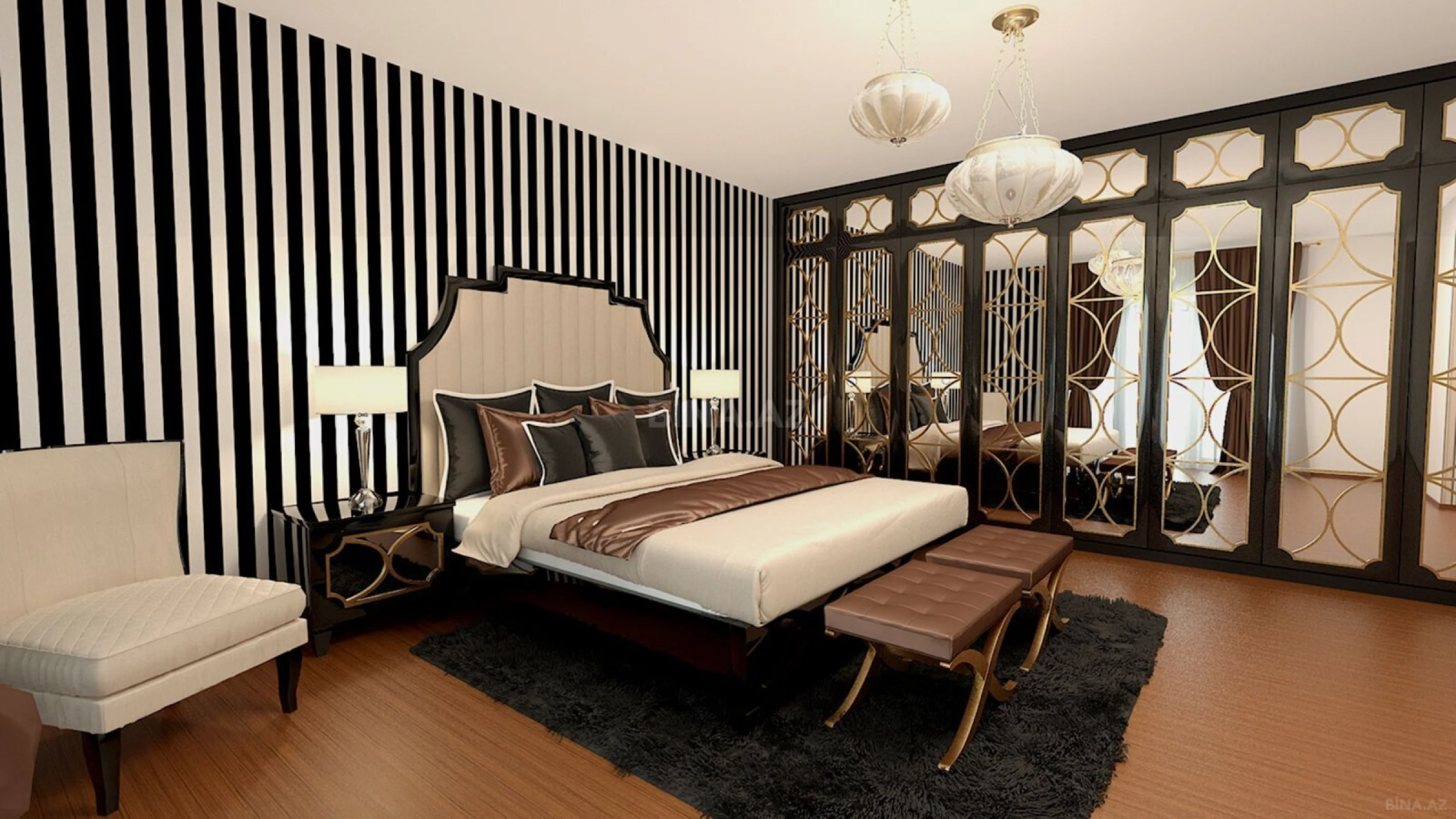 Kirayə verilir 4 otaqlı mənzil 220 m²