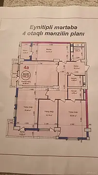 Satılır 4 otaqlı mənzil 185 m²