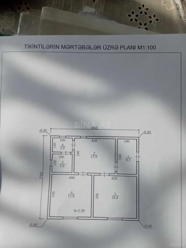 Satılır 2 otaqlı həyət evi 60 m²