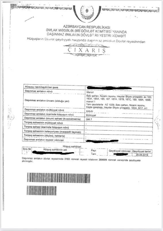 Satılır 6 otaqlı mənzil 396 m²