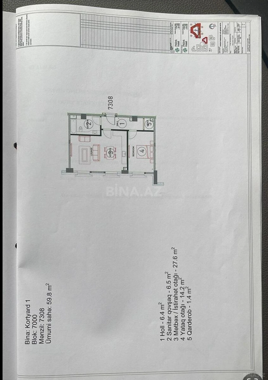 Satılır 2 otaqlı mənzil 60 m²