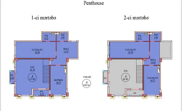 Satılır 4 otaqlı mənzil 180 m²