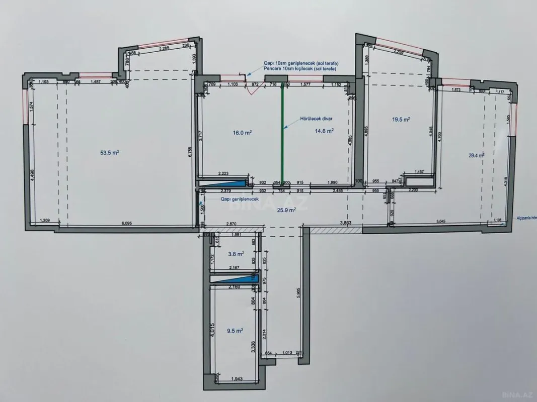 Satılır 4 otaqlı mənzil 178 m²