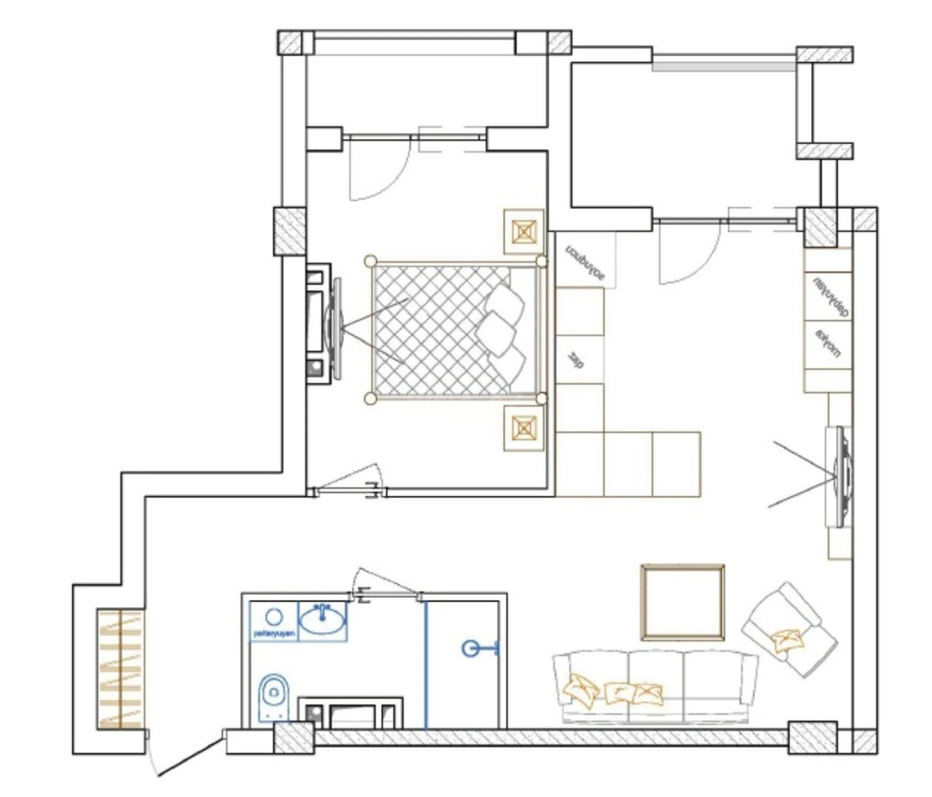 Satılır 2 otaqlı mənzil 65 m²