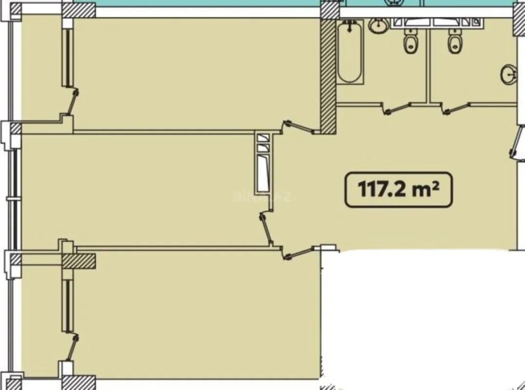 Satılır 2 otaqlı mənzil 118 m²