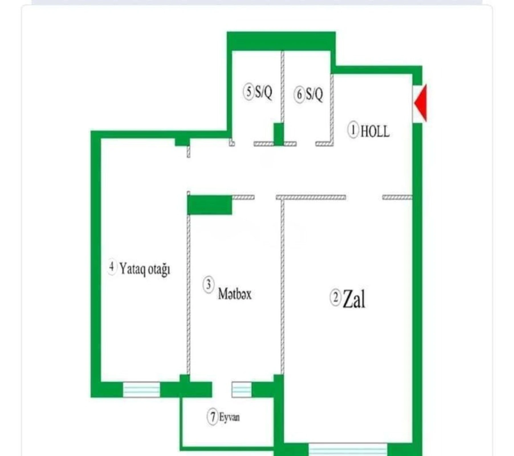 Satılır 2 otaqlı mənzil 114 m²