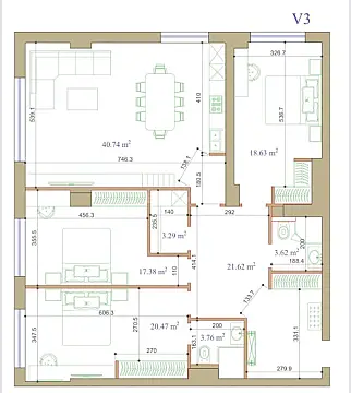 Satılır 4 otaqlı mənzil 148 m²