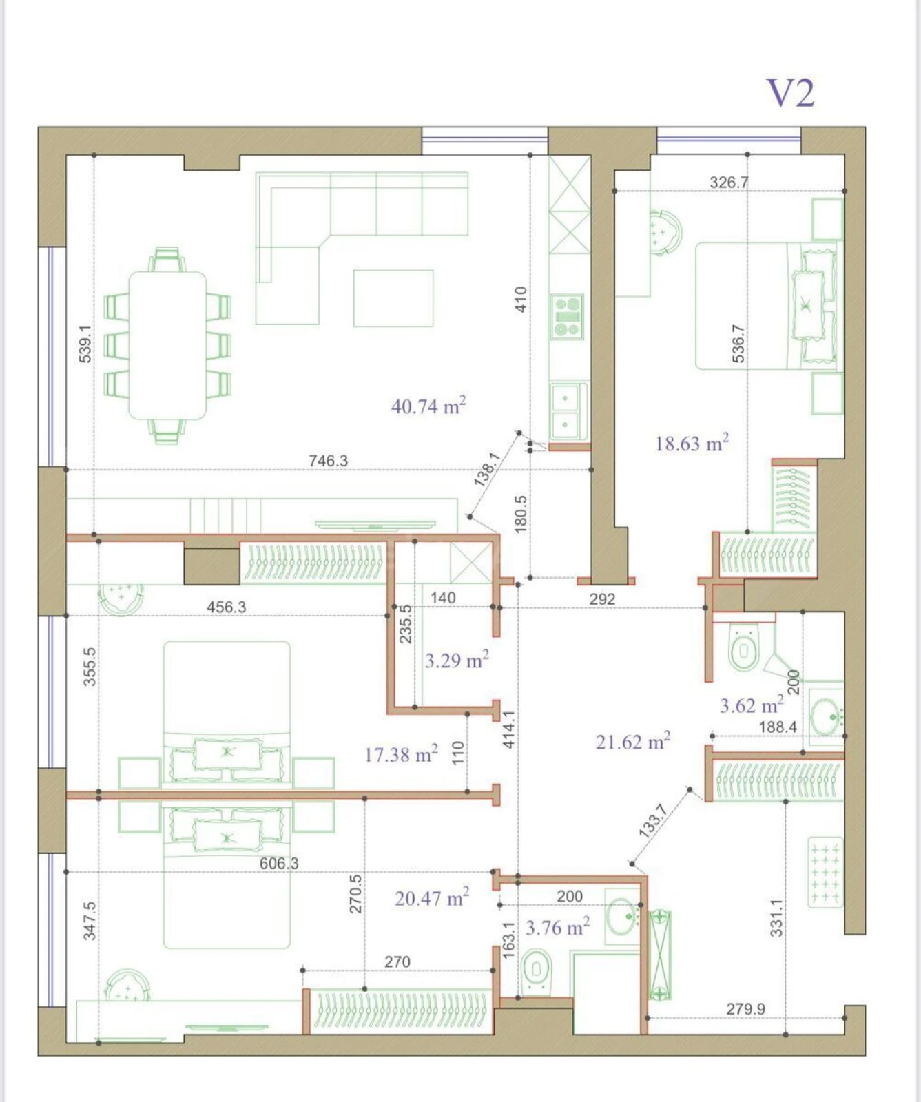 Satılır 4 otaqlı mənzil 148 m²