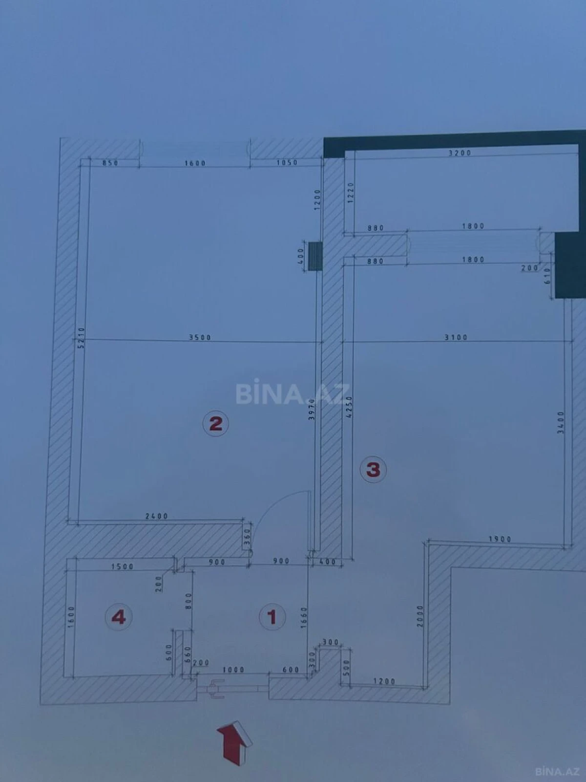Satılır 2 otaqlı mənzil 50 m²