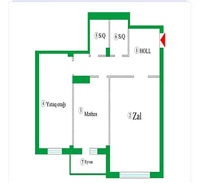 Satılır 2 otaqlı mənzil 114 m²