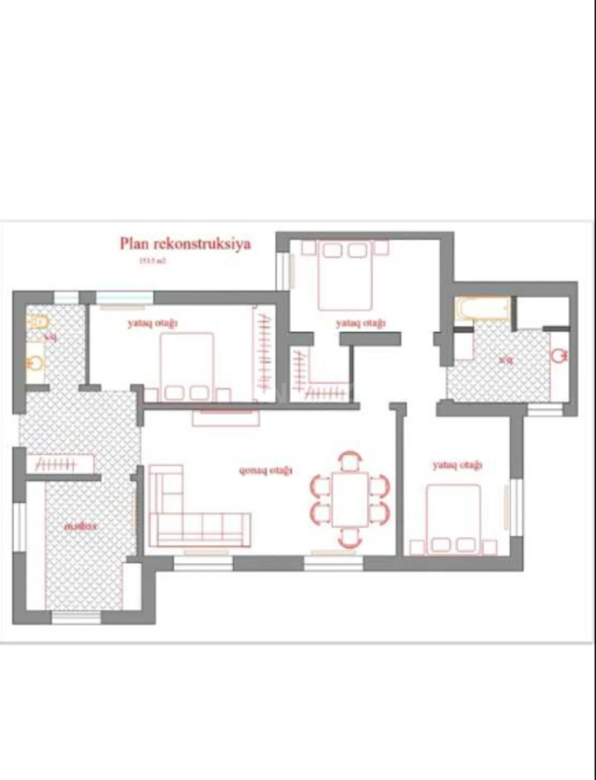 Satılır 5 otaqlı həyət evi 100 m²