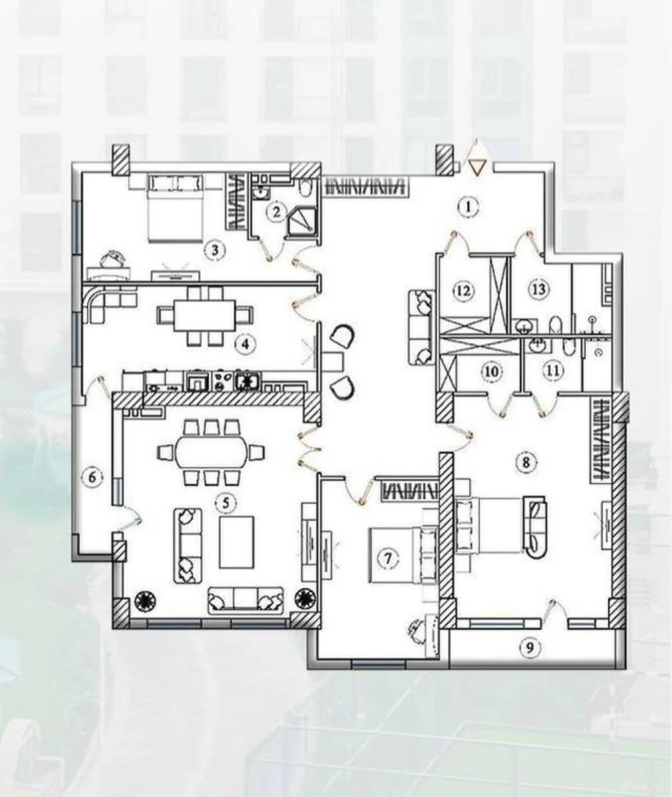 Satılır 4 otaqlı mənzil 219 m²