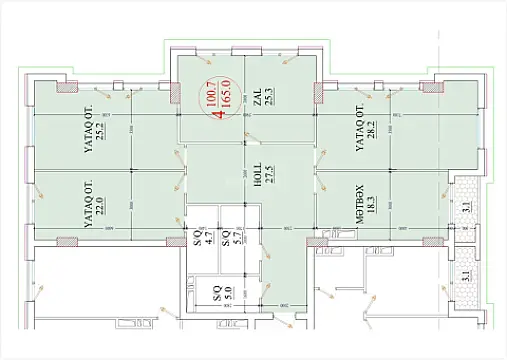 Satılır 3 otaqlı mənzil 165 m²
