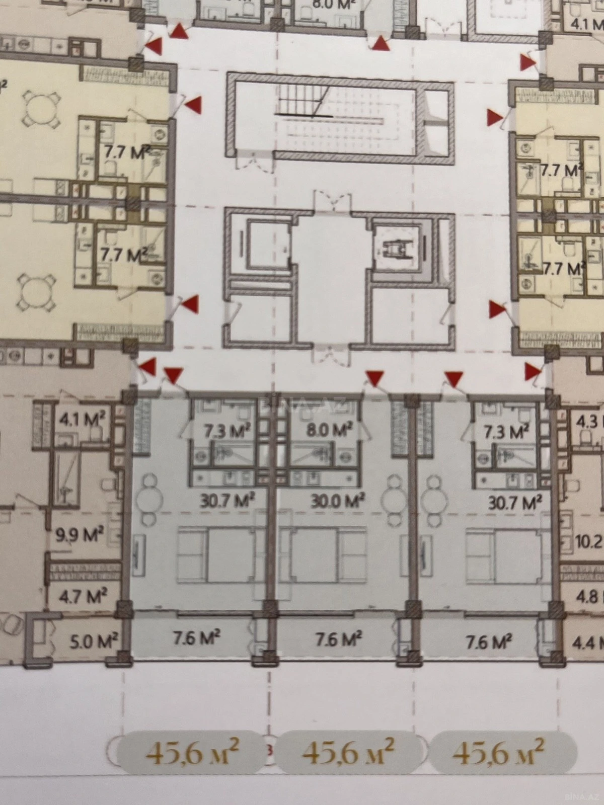 Satılır 1 otaqlı mənzil 46 m²