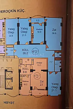 Satılır 4 otaqlı mənzil 172 m²