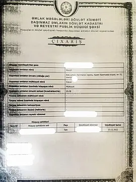 Satılır 1 otaqlı mənzil 20.3 m²