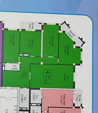 Satılır 4 otaqlı mənzil 196 m²