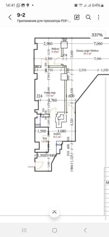 Satılır 3 otaqlı mənzil 118 m²