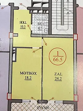 Satılır 1 otaqlı mənzil 67 m² — Bakı, Suraxanı 1 otaq 67.00 m²