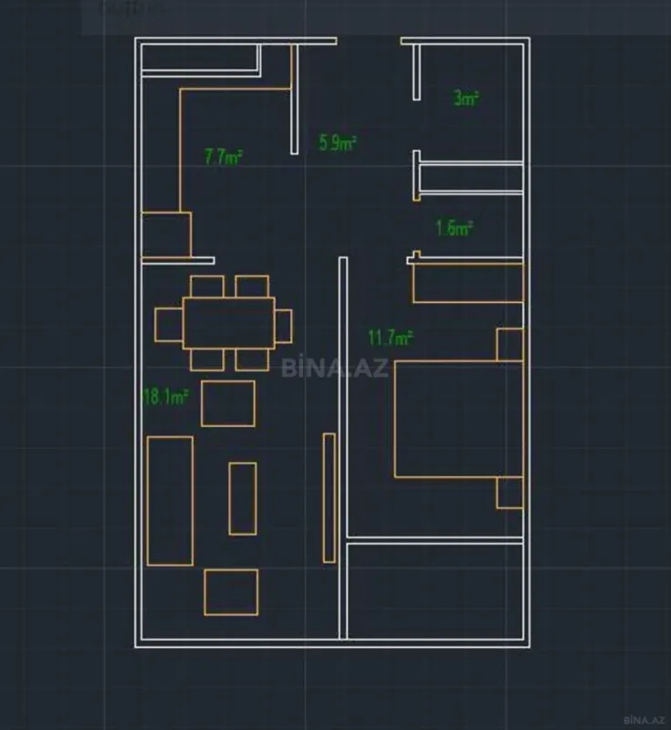 Satılır 3 otaqlı mənzil 57 m²