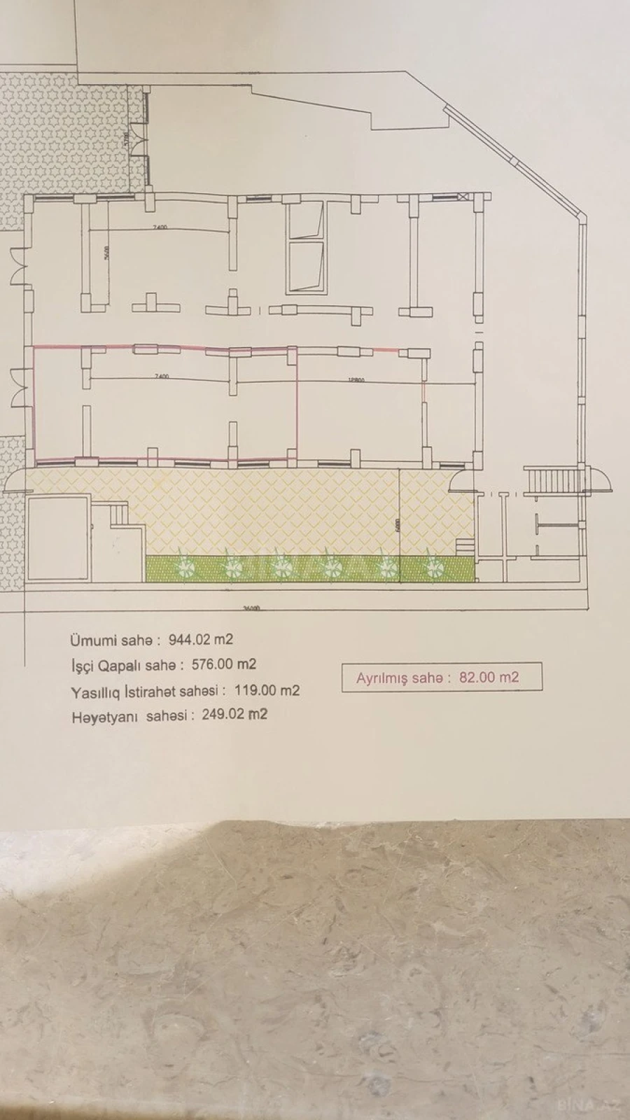 Kirayə verilir obyekt 650 m²