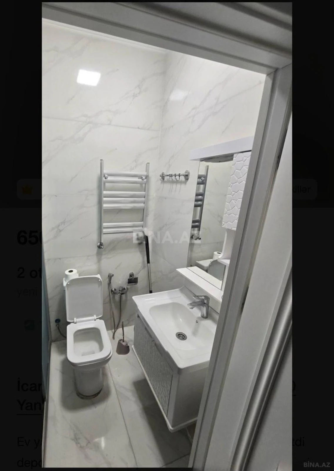 Kirayə verilir 2 otaqlı mənzil 50 m²