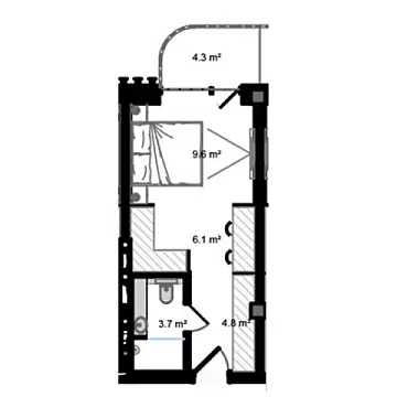 Satılır 1 otaqlı mənzil 35.5 m² — Bakı, Sea Breeze 1 otaq 35.50 m²