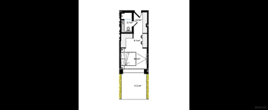 Satılır 1 otaqlı mənzil 43.9 m²
