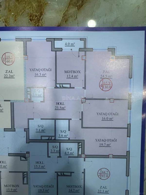 Satılır 4 otaqlı mənzil 130 m²