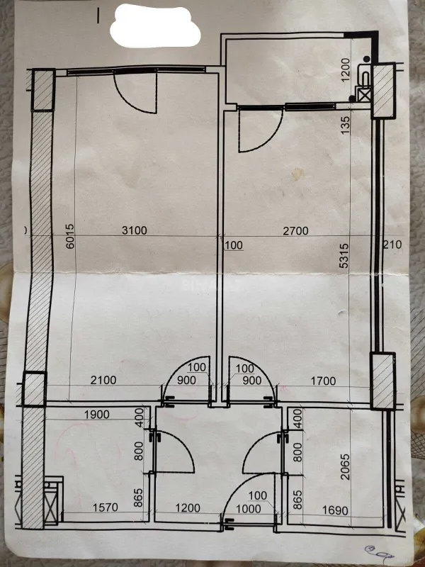 Satılır 2 otaqlı mənzil 54.6 m²