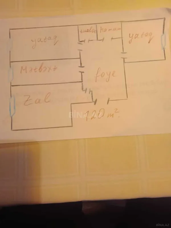 Satılır 3 otaqlı mənzil 120 m²