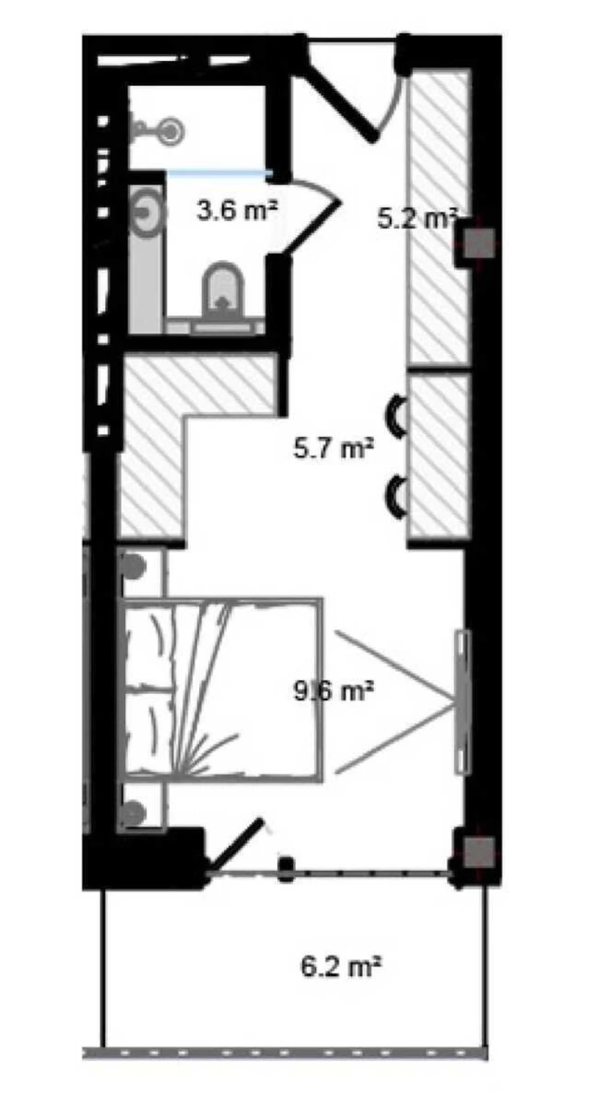 Satılır 1 otaqlı mənzil 39 m²