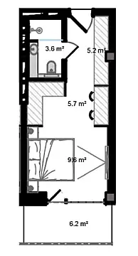 Satılır 1 otaqlı mənzil 39 m²