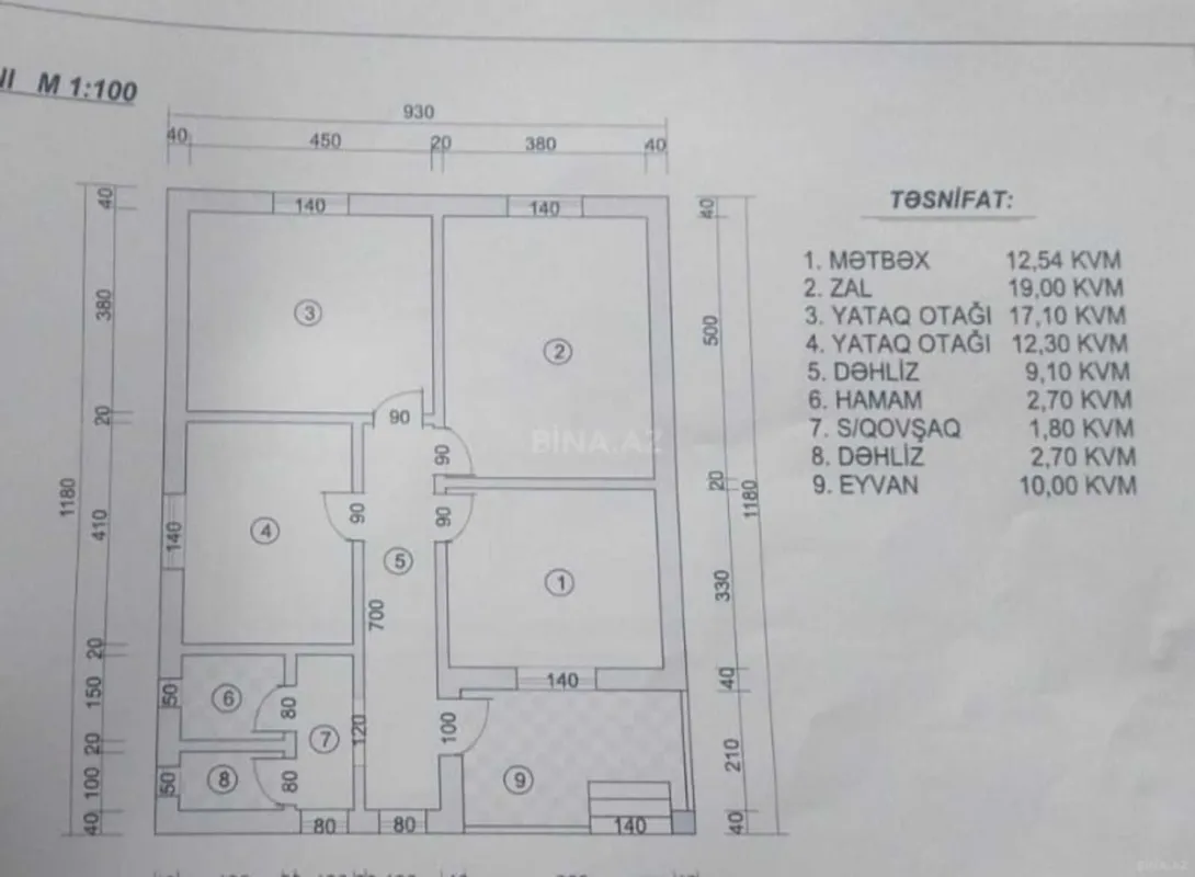 Satılır 4 otaqlı həyət evi 110 m²