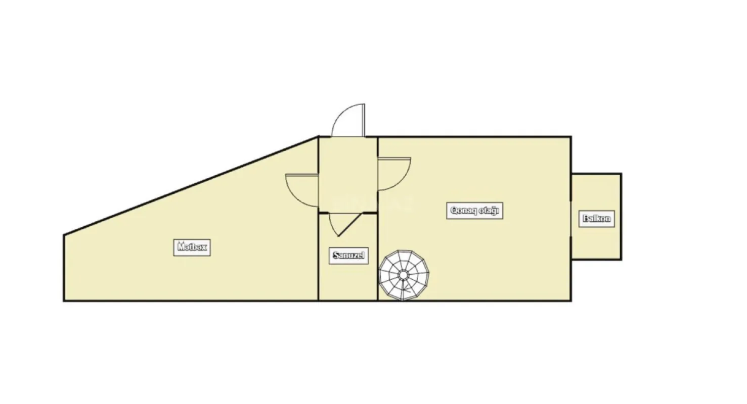 Satılır 2 otaqlı mənzil 50 m²