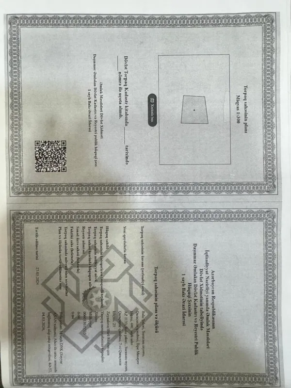 Satılır torpaq sahəsi 4 m²