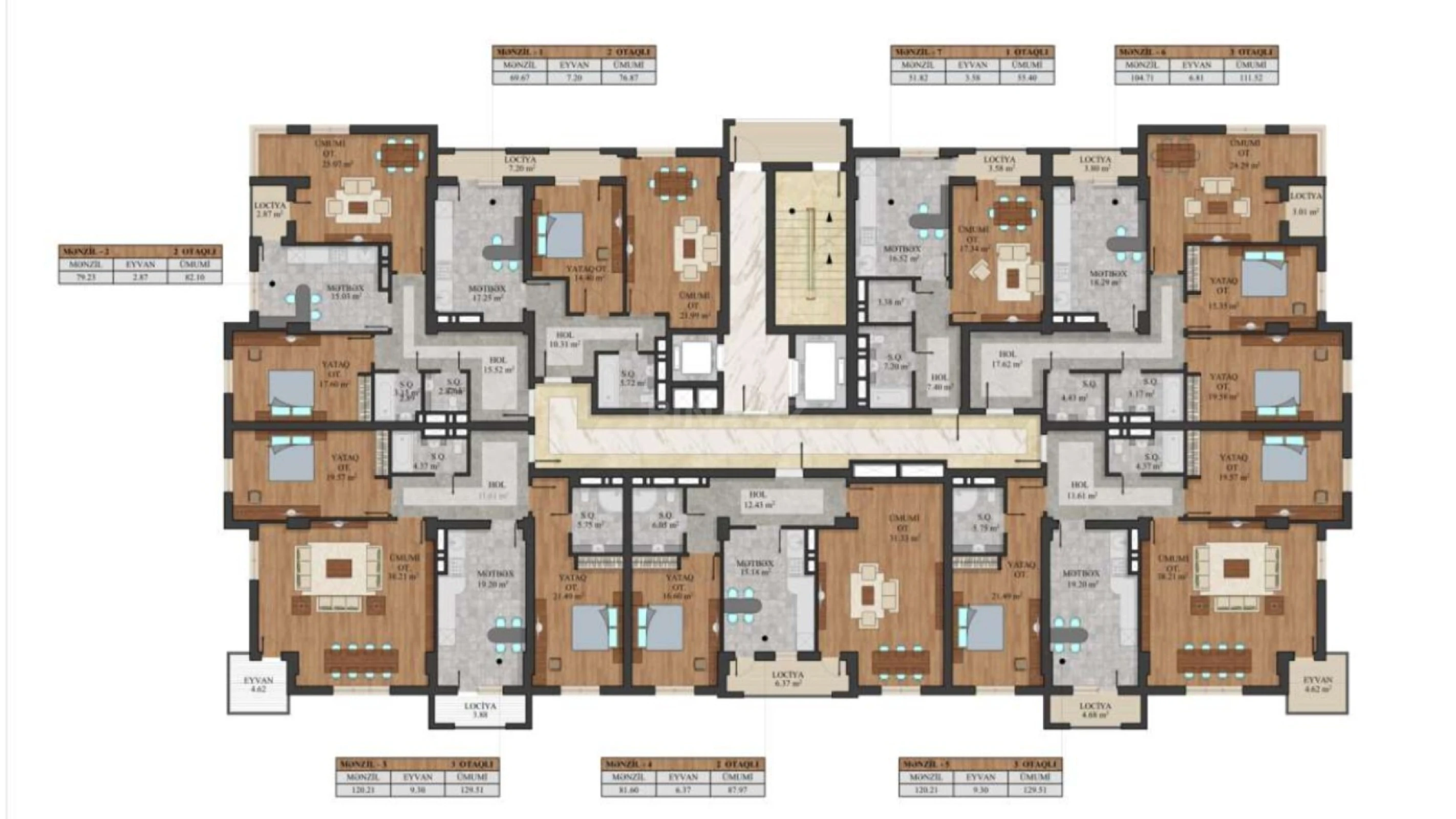 Satılır 1 otaqlı mənzil 55.4 m²