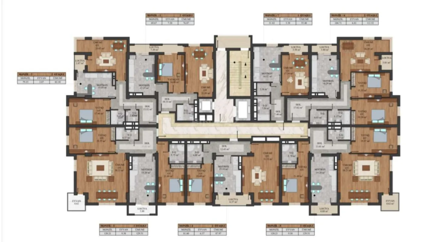Satılır 1 otaqlı mənzil 55.4 m²
