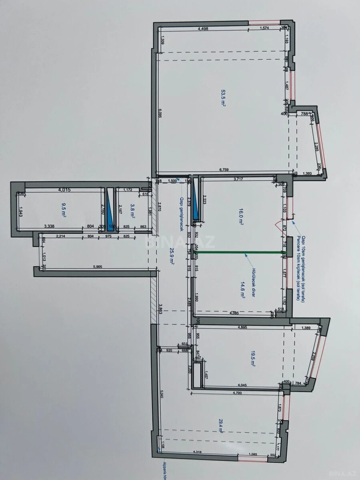 Satılır 4 otaqlı mənzil 177 m²
