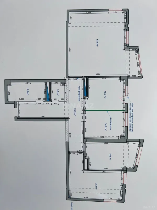 Satılır 4 otaqlı mənzil 177 m²