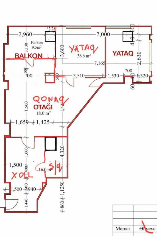 Satılır 3 otaqlı mənzil 118 m²
