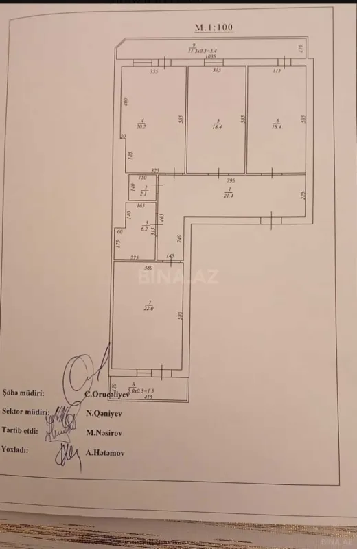 Satılır 3 otaqlı mənzil 113.7 m²
