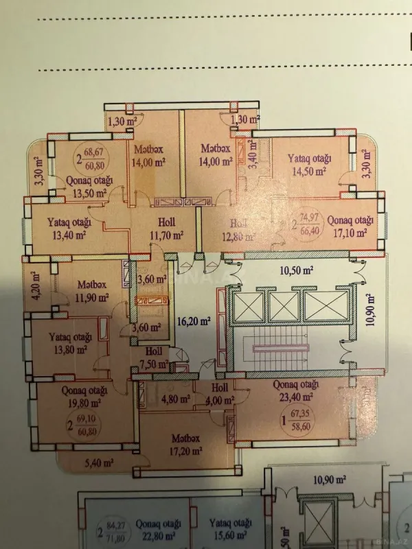 Satılır 2 otaqlı mənzil 70 m²