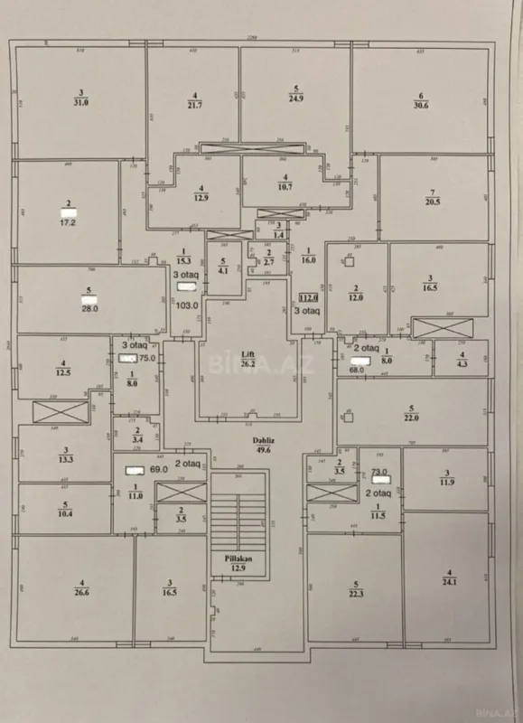 Satılır 2 otaqlı mənzil 68 m²
