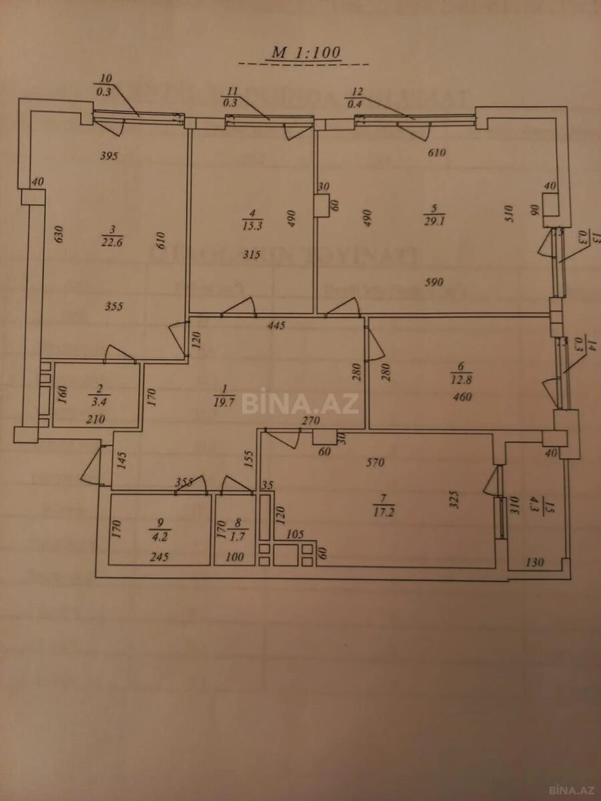 Satılır 4 otaqlı mənzil 150 m²