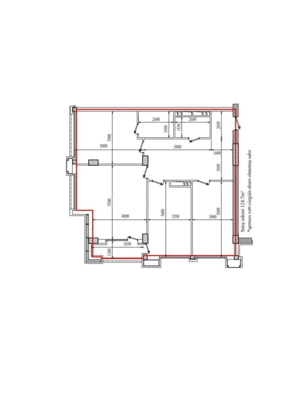 Satılır 3 otaqlı mənzil 124 m²