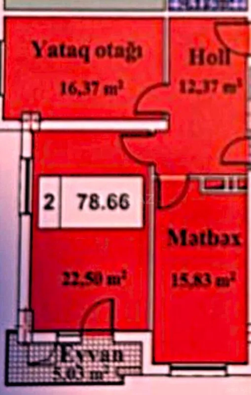 Satılır 2 otaqlı mənzil 79 m²