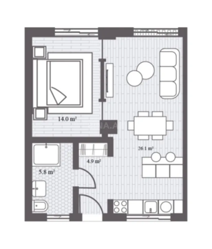 Satılır 2 otaqlı mənzil 60 m²